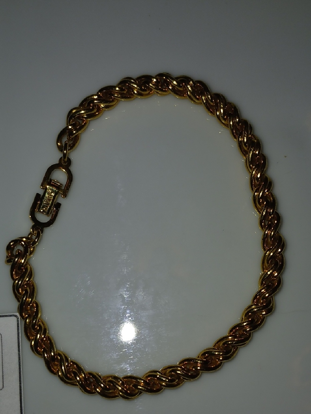 Christian Dior Gold Plated Spiral Chain Bracelet 7.25 C O A - Picture 4 of 12